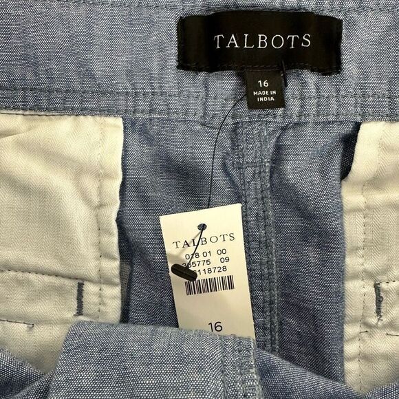 Talbots Tie Waist Utility Skirt size 16 Chambray - Picture 5 of 8